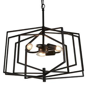 Searchlight Lampă suspendată Slinky, 3 becuri, Ø 50 cm, reglabil, Negru, Camera de zi / sufragerie, Metal, Modern
