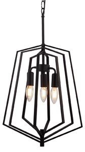 Searchlight Lampă suspendată Slinky, 3 becuri, negru, Ø 35 cm, reglabil, Negru, Camera de zi / sufragerie, Metal, Modern