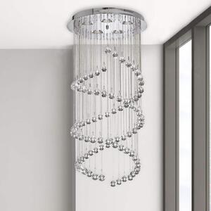 Searchlight Lampă susp. Hallway perdea cristale sticlă, 80 cm, reglabil, Metalic, Hol, Metal