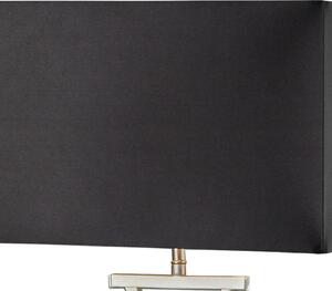 Searchlight Lampă de masă Club, argintiu/negru, 48,5 cm înălțime, material textil, E14, Negru, Camera de zi / sufragerie, Țesătură / Textil