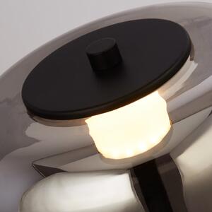 Searchlight Lampă de masă LED Frisbee cu abajur sticlă, reglabil, Negru, Camera de zi / sufragerie, Metal, Modern