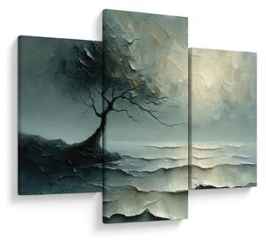 Tablou - pictură în ulei de un copac cu oceanul (90x60 cm)