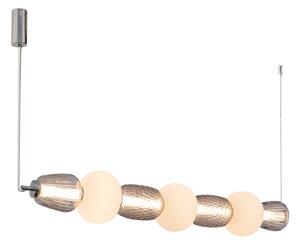Lustră Pendul LOOM DESIGN, Pearl 7, reglabil, Gri, Camera de zi, Sticlă, Modern