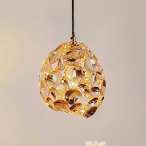 Schuller Valencia Narisa LED suspendat cu Ø 18 cm auriu roz/maro, Auriu / Alamă, Camera de zi / sufragerie, Metal, Modern, glob