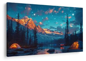 Tablou - Camping în munți (90x60 cm)