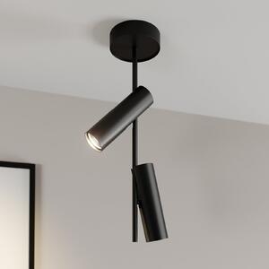 SIGMA Spot de tavan Leda 2, 2 becuri, negru, reglabil, Negru, Camera de zi / sufragerie, Metal, Modern