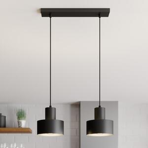 SIGMA Lampă suspendată Rif, liniară cu 2 becuri, negru, reglabil, Negru, Camera de zi / sufragerie, Metal, Modern
