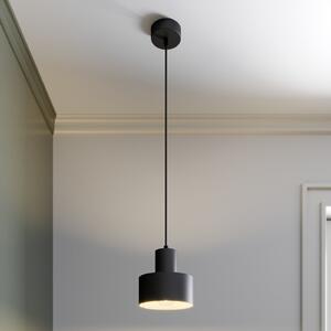 SIGMA Lampă suspendată Rif din metal, negru, Ø 15 cm, reglabil, Negru, Camera de zi / sufragerie, Metal, Modern
