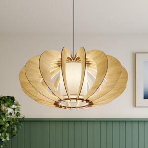 SIGMA Lampă suspendată Modern A L cu lamele din lemn, Ø 60 cm, reglabil, Lemn, Camera de zi / sufragerie, Lemn, Modern