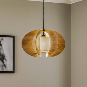 SIGMA Lampă suspendată Modern C M cu lamele din lemn Ø 50 cm, reglabil, Lemn, Camera de zi / sufragerie, Lemn, Modern
