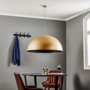 SIGMA Lampă suspendată Fera, auriu/negru pătat, Ø90cm, reglabil, Auriu / Alamă, Camera de zi / sufragerie, Metal, Modern