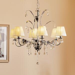 ONLI Candelabru Jacqueline, 6 becuri, alb, reglabil, Metalic, Camera de zi / sufragerie, Metal, Candelabru