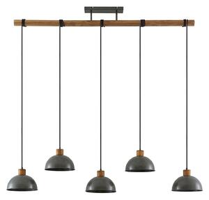Lustră Pendul Lindby, Durbis, reglabil, Gri, Bucătărie, Lemn, Vintage