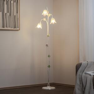 ONLI Lampadar Botton în stil florentin, 3 becuri, Alb, Camera de zi / sufragerie, Metal, Florentin