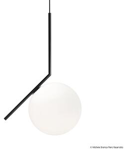 Lustră Pendul FLOS, IC S2, reglabil, Negru, Camera de zi, Sticlă, Design