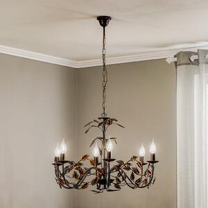 ONLI Candelabru Collana metal 6 becuri bronz, reglabil, Bronz / Alamă Veche, Camera de zi / sufragerie, Metal, Florentin