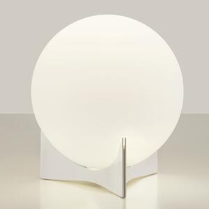 Terzani Lampă de masă Oscar, alb, Ø 20 cm, sticlă, reglabil, Alb, Camera de zi / sufragerie, Sticlă, Design