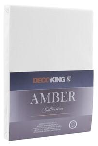Cearșaf de pat DecoKing Amber Collection, 200-220 x 240 cm, alb