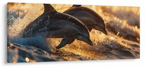 Tablou - Delfinii (120x50 cm)