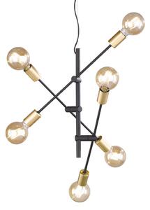 Trio Lighting Lampă pendul Cross design minimalist, reglabil, Negru, Camera de zi / sufragerie, Metal, Modern