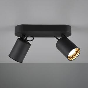 Trio Lighting Spot tavan Pago, 2 becuri, negru, reglabil, Negru, Camera de zi / sufragerie, Metal, Modern
