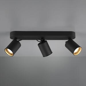 Trio Lighting Spot tavan Pago, 3 becuri, negru, reglabil, Negru, Camera de zi / sufragerie, Metal, Modern