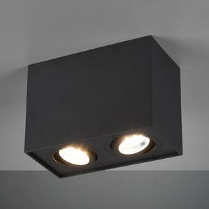 Trio Lighting Plafonieră Biscuit, 2 becuri, negru, Negru, Camera de zi / sufragerie, Metal, Modern