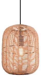 Trio Lighting Lampă suspendată Runa, abajur sisal, 1 bec Ø 35 cm, reglabil, Maro / Rugină, Camera de zi / sufragerie, Lemn