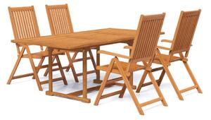Set mobilier de grădină, 5 piese, lemn masiv de acacia