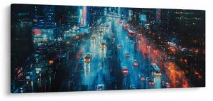Tablou - Oraș mare, pictură în ulei (120x50 cm)