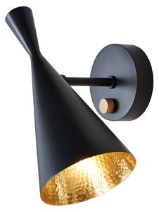Lampă de perete Tom Dixon, Beat Wall, reglabil, Negru, Camera de zi, Metal, Design