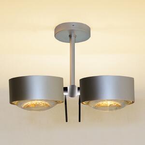 Top Light Plafonieră Puk Sides crom mat 10 cm 2 becuri G9, reglabil, Gri, Camera de zi / sufragerie, Metal, Design