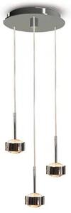 Top Light Lampă suspendată Puk Drop Trio, crom mat, 3 becuri G9, reglabil, Gri, Camera de zi / sufragerie, Metal, Modern
