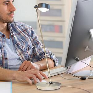 Top Light Lampă de masă cu LED Puk Table Single crom mat, Gri, Studiu / Birou, Metal, Modern