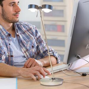 Top Light Lampă de masă cu LED Puk Table Twin crom mat, Gri, Studiu / Birou, Metal, Modern