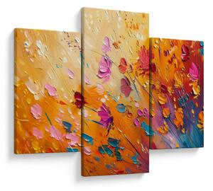 Tablou - Pictură flori colorate (90x60 cm)