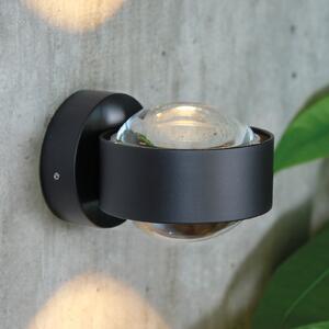 Top Light Puk Mini Wall LED 2x8W lentile transparente, negru mat, reglabil, Negru, Camera de zi / sufragerie, Metal, Design