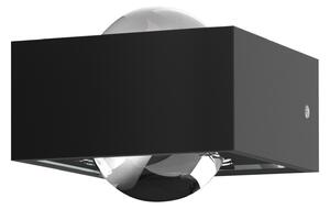 Top Light Lampă de perete cu LED Focus 100 lentile transparente, negru/cromate, reglabil, Negru, Camera de zi / sufragerie, Metal, Design