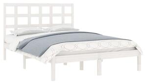 Cadru de pat Super King, alb, 180x200 cm, lemn masiv