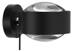 Top Light Puk Maxx Wall+ Lentile LED transparente, negru mat/cromate, reglabil, Negru, Camera de zi / sufragerie, Metal, Design