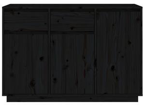 Servantă, negru, 110x34x75 cm, lemn masiv de pin