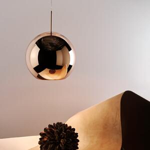Tom Dixon Copper Round lampă suspendată Ø 25 cm cupru, reglabil, Cupru, Camera de zi / sufragerie, Plastic, Design