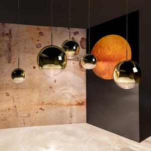 Tom Dixon Lampă suspendată cu LED Mirror Ball Ø 40 cm auriu, reglabil, Auriu / Alamă, Camera de zi / sufragerie, Plastic, Design