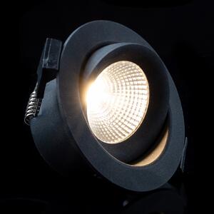 The Light Group SLC One 360 ° LED încastrat negru 2.700K, reglabil, Negru, Camera de zi / sufragerie, Metal, Modern, Corpuri de iluminat încastrate rotunde