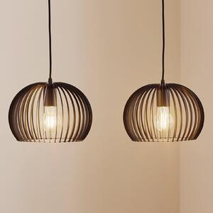 TEMAR LIGHTING Lampă suspendată Larus din oțel negru, cu 2 becuri, reglabil, Negru, Camera de zi / sufragerie, Metal, Modern
