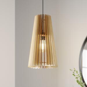 TEMAR LIGHTING Lampă suspendată Cone, 1 bec, reglabil, Lemn, Camera de zi / sufragerie, Lemn, Casă de țară / Rustic