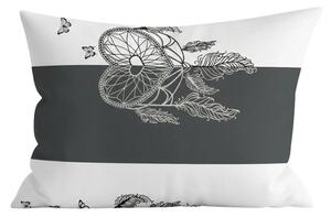 Fața de pernă din polibumbac TIRSO POLY 70x90 cm, buton alb-gri