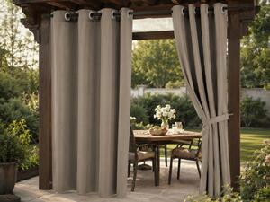 Perdea de gradina GARDIO EASY rezistenta la apa 150x220 cm, maro deschis Agatat: Inele metalice
