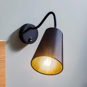 TK Lighting Aplică de perete Wire, negru/auriu, Negru, Camera de zi / sufragerie, Țesătură / Textil, Modern