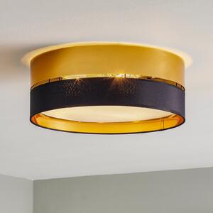 TK Lighting Plachetă de tavan Hilton, negru/auriu, Ø 45cm, reglabil, Negru, Camera de zi / sufragerie, Metal, Modern